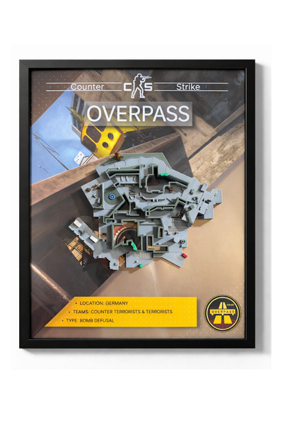 Арт рамка 3D карти "Overpass&rdquo; з гри Counter Strike Overpass v.2 фото