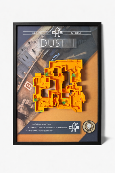 Арт рамка 3D карти "Dust II&rdquo; з гри Counter Strike Dust II v.2 фото