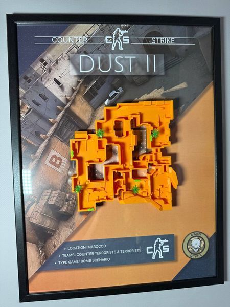 Арт рамка 3D карти "Dust II&rdquo; з гри Counter Strike Dust II v.2 фото