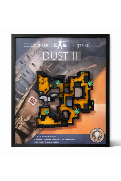 Арт рамка 3D карти "Dust II&rdquo; з гри Counter Strike Dust II v.5 фото