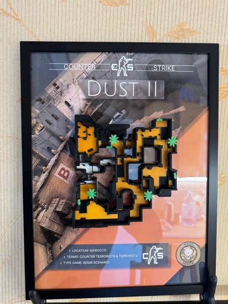 Арт рамка 3D карти "Dust II&rdquo; з гри Counter Strike Dust II v.5 фото