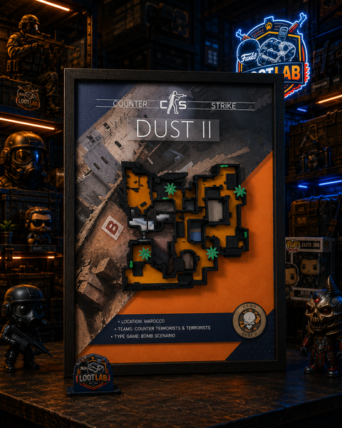Арт рамка 3D карти "Dust II&rdquo; з гри Counter Strike Dust II v.5 фото