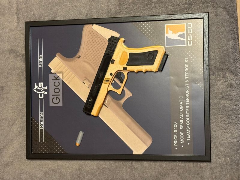 Арт рамка 3D карти "Glock&rdquo; з гри Counter Strike Glock фото