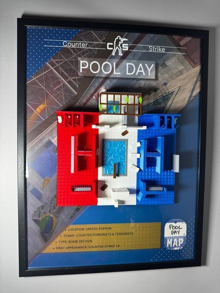 Арт рамка 3D карти "Pool Day&rdquo; з гри Counter Strike Pool Day v.1 фото